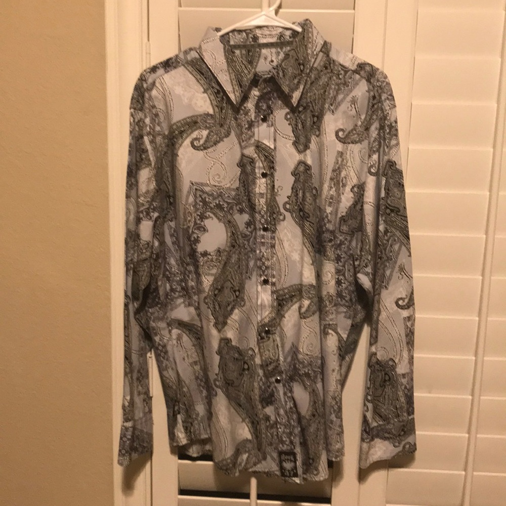 Rock 47 Paisley Pearl Snap Western Shirt